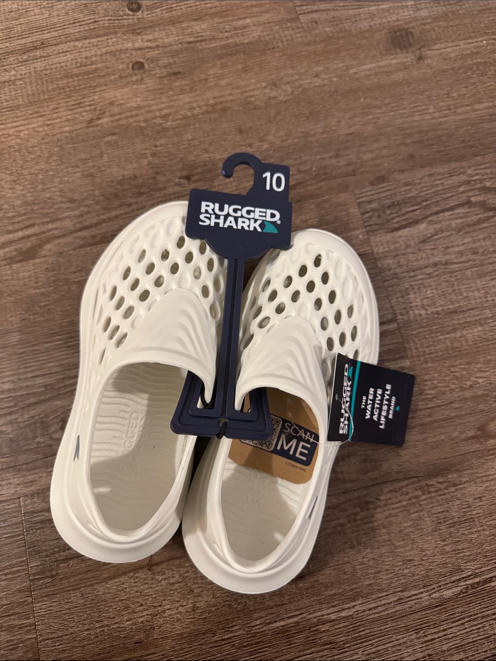 Kids White Water-Ready Slip-On Shoes - Size 10